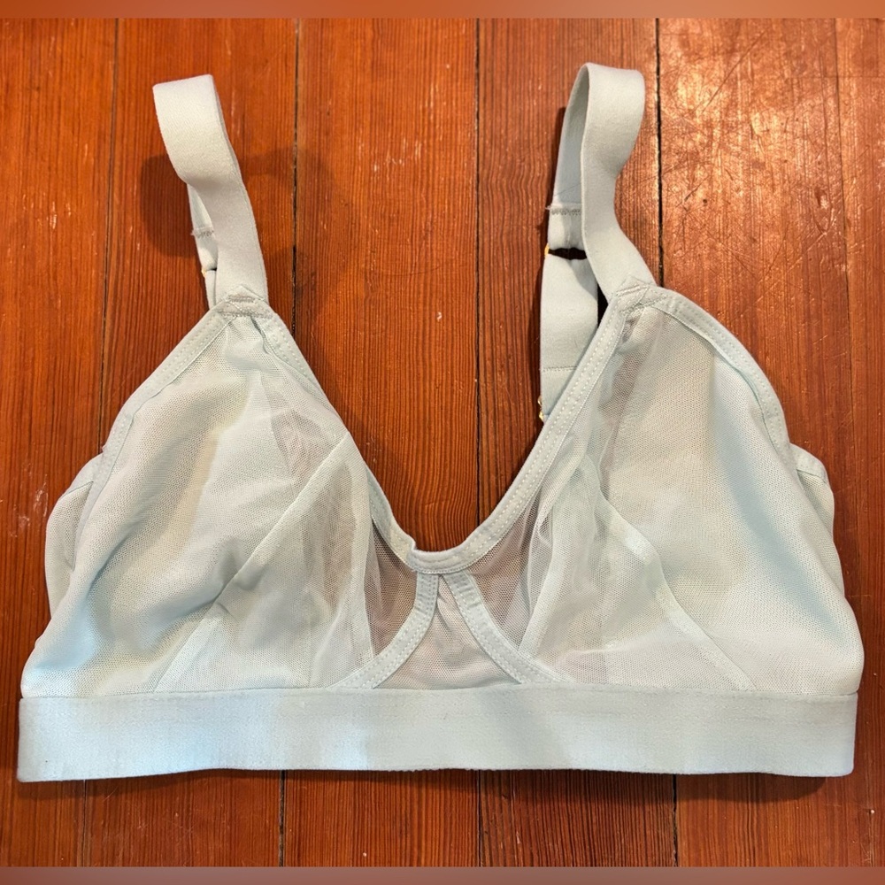 Lara Intimates wireless bra, never worn. Light blue-green.